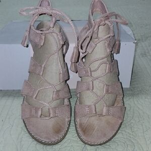 Women's Old Navy Lace-Up Light Beige Gladiator Sandals